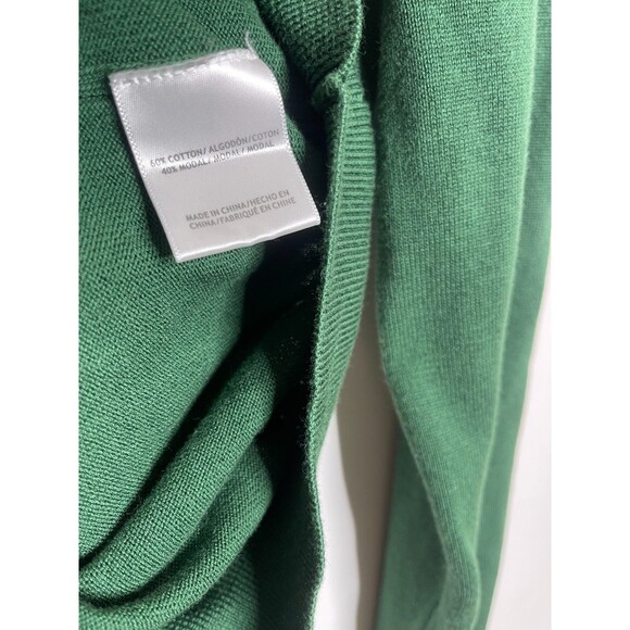 ModCloth Sweater Womens Large Green Purring in Poinsettia Graphic Pullover Cat - Picture 11 of 11